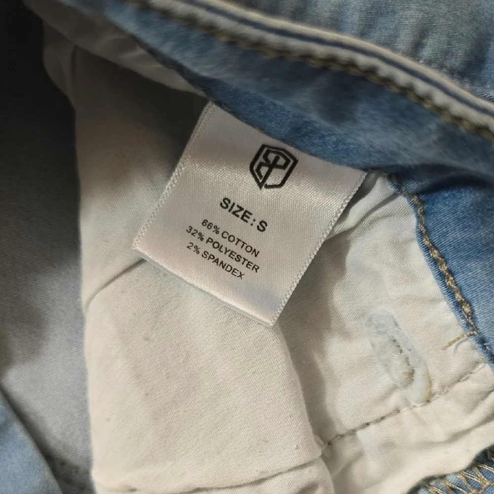 Born Primitive Pale Blue Cuffed Denim Shorts - Picture 3 of 3